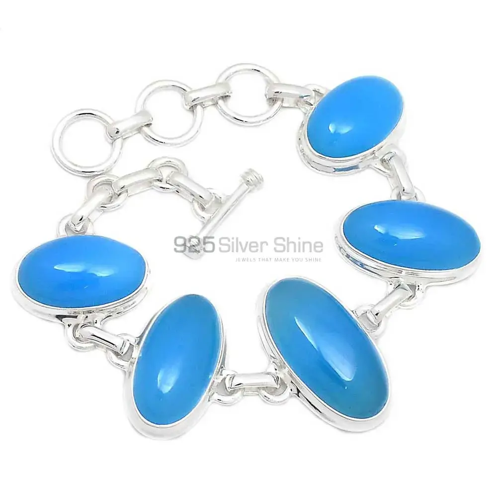 Chalcedony Gemstone Bracelets In Fine Sterling Silver Jewelry 925SB263-1_0