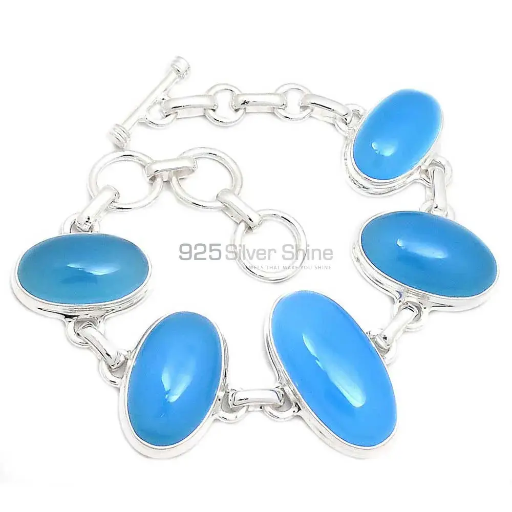 Chalcedony Top Quality Gemstone Bracelets Wholesaler In Fine Sterling Silver Jewelry 925SB263-1_1