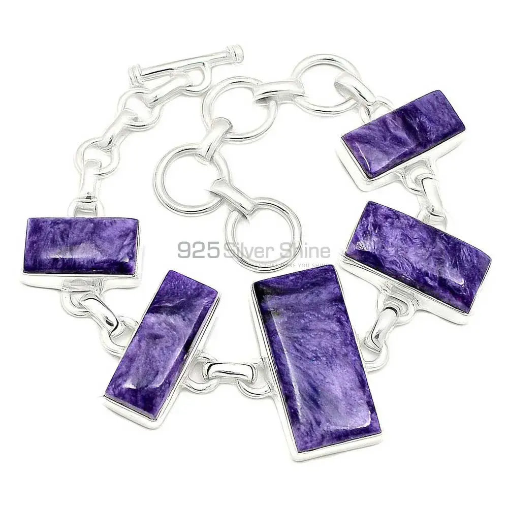 Charoite Gemstone Bracelets In Fine Sterling Silver Jewelry 925SB264-1_0