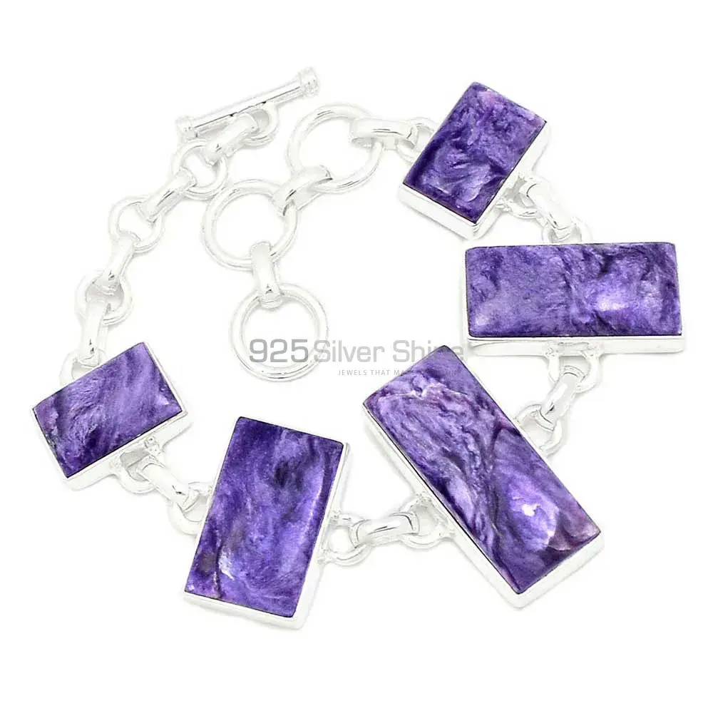 Charoite Gemstone Bracelets In Fine Sterling Silver Jewelry 925SB264-1_1