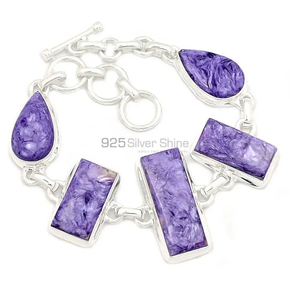 Charoite Top Quality Gemstone Bracelets Exporters In 925 Solid Silver Jewelry 925SB264-2_0
