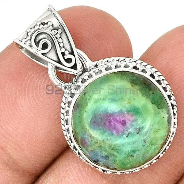 Natural Ruby Zoisite Gemstone Pendant In Sterling Silver Jewelry 925SPR01_0