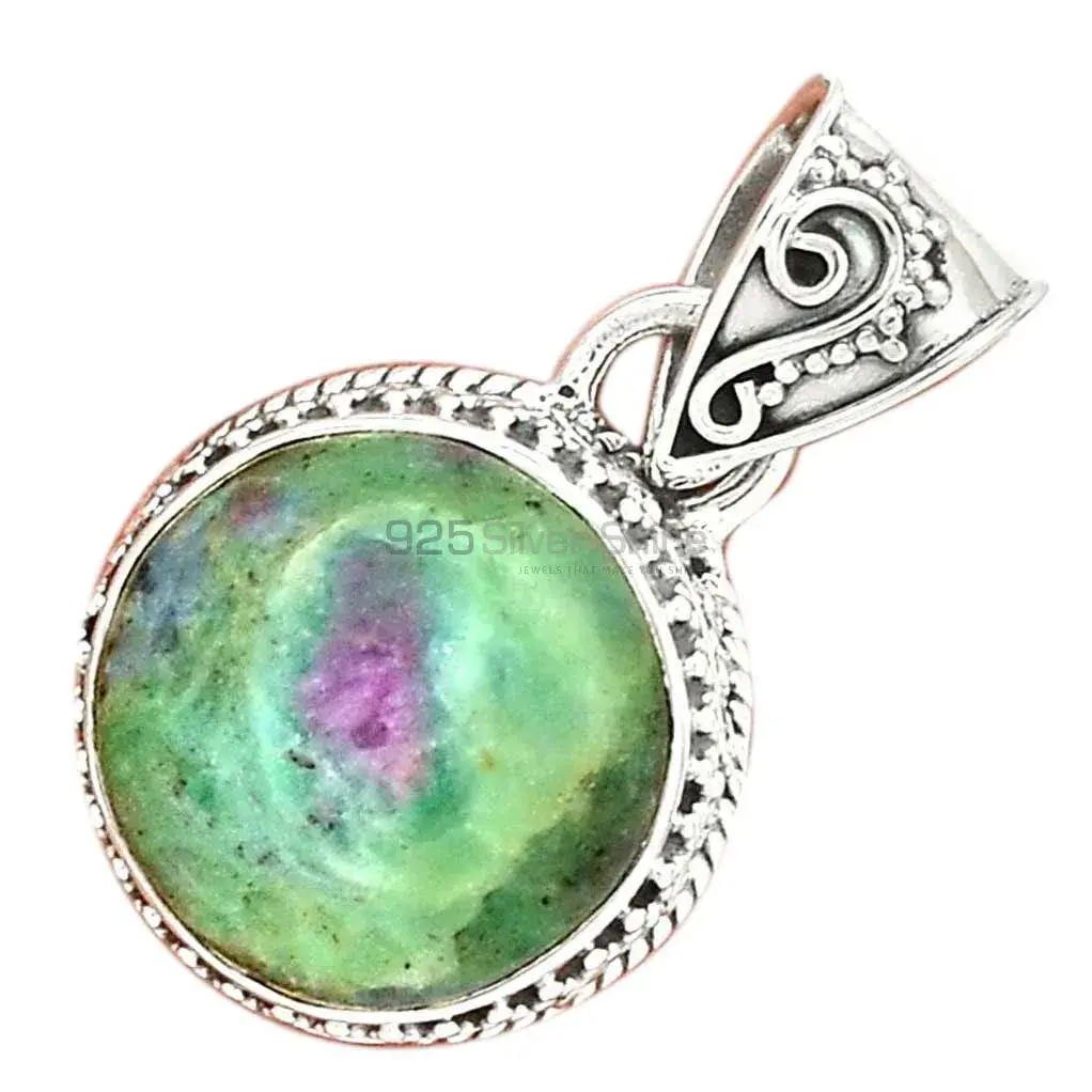 Natural Ruby Zoisite Gemstone Pendant In Sterling Silver Jewelry 925SPR01_2