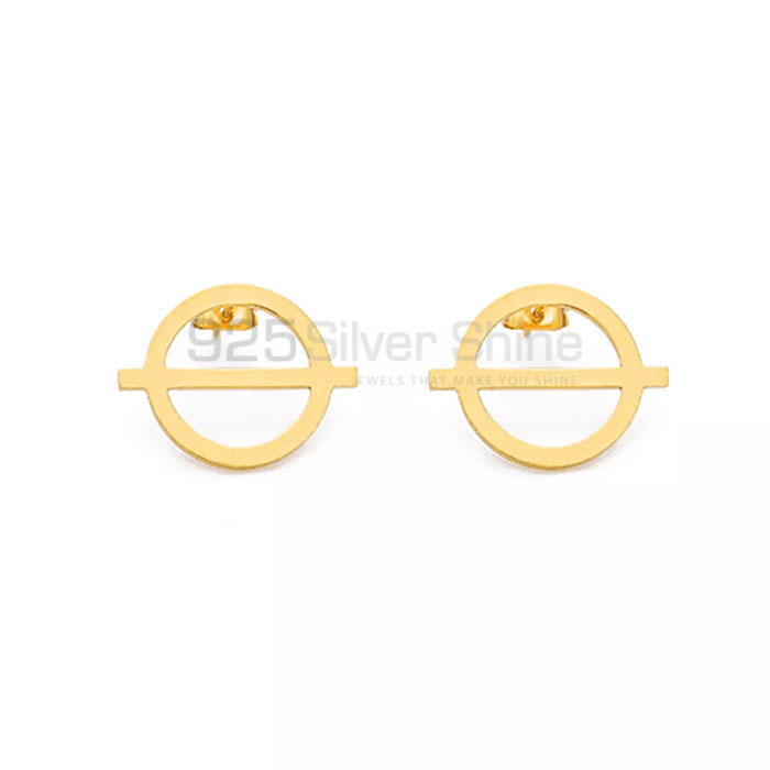 Circle Designer Single Round Earring In Sterling Silver SMME553