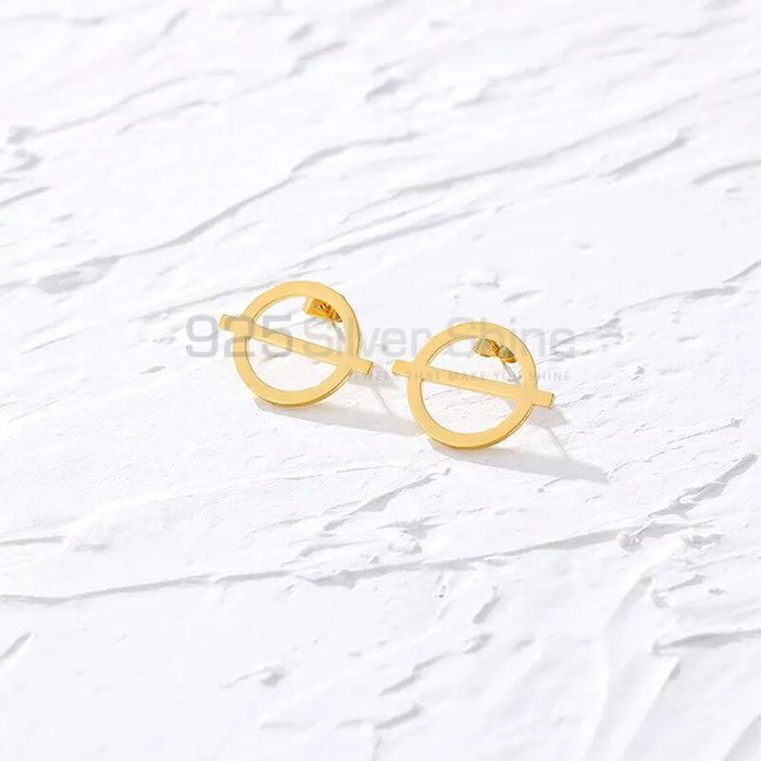Circle Designer Single Round Earring In Sterling Silver SMME553_1