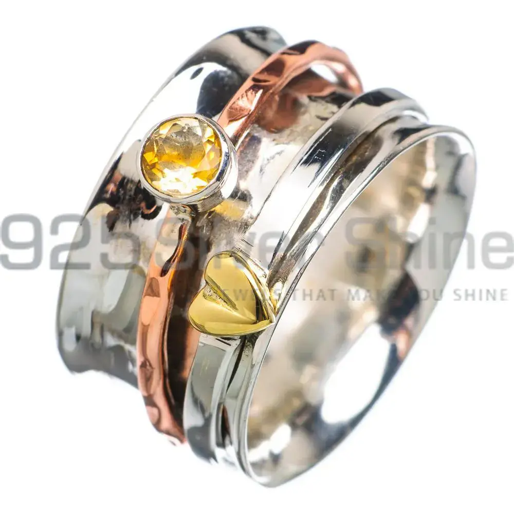 Citrine Birth Stone Spinner Rings With Sterling Silver Jewelry SMR130