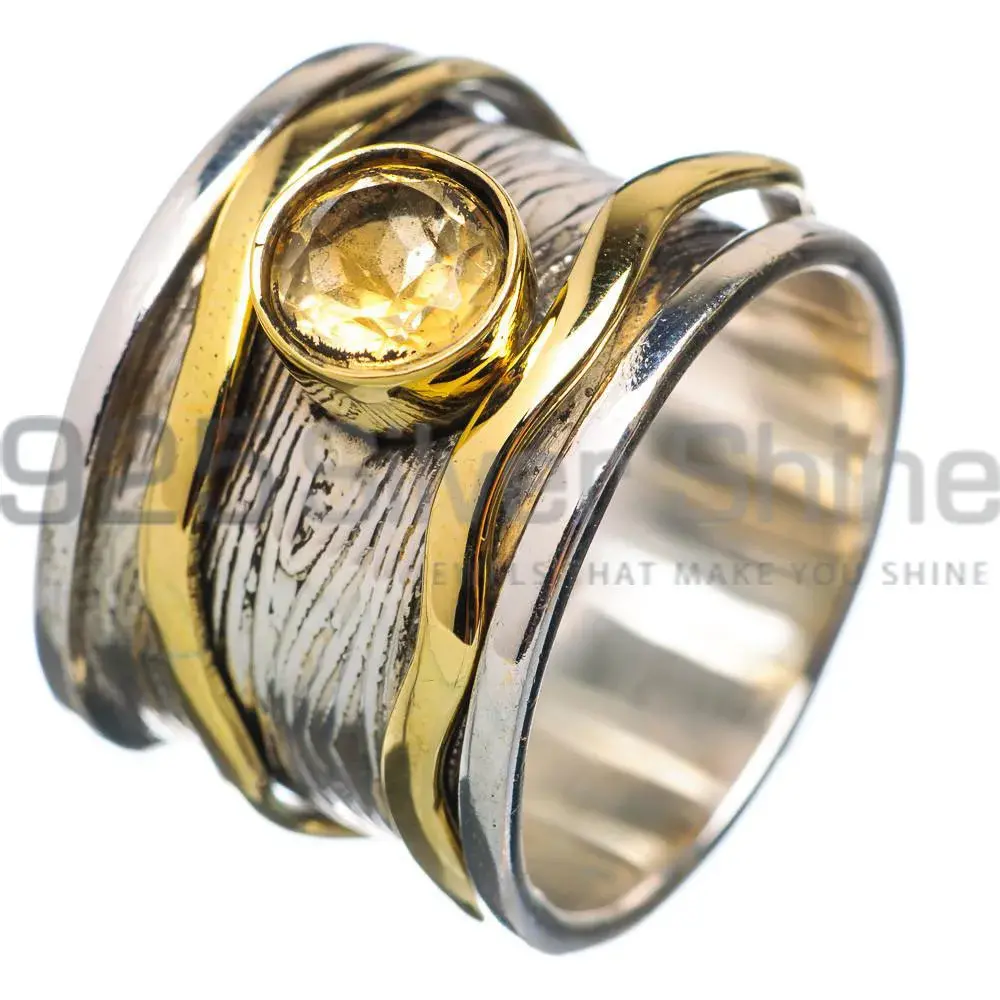 Citrine Gemstone Meditation Spinner Ring With Sterling Silver Jewelry SMR151