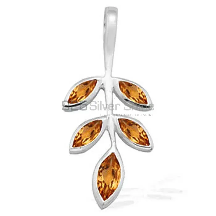 Citrine Gemstone Pendants Suppliers In 925 Fine Silver Jewelry 925SP1545