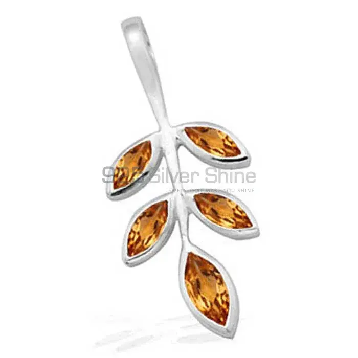Citrine Gemstone Pendants Suppliers In 925 Fine Silver Jewelry 925SP1545_0