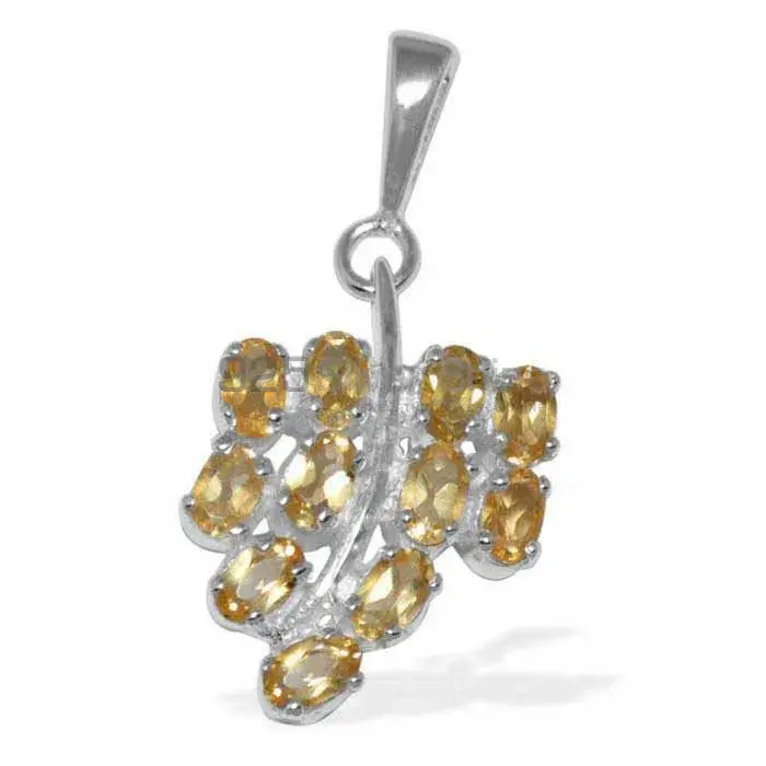 Citrine Gemstone Pendants Suppliers In 925 Fine Silver Jewelry 925SP1645