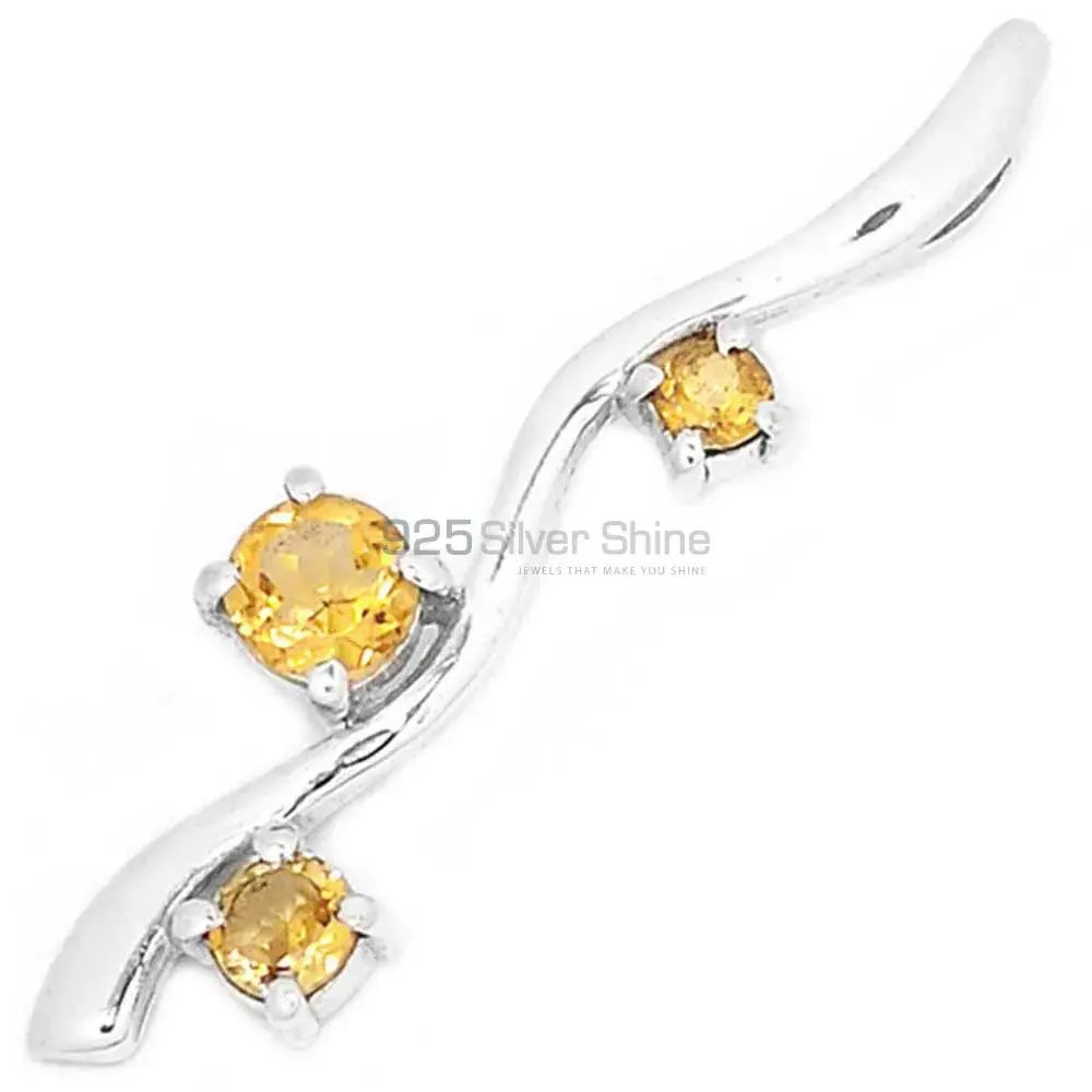 Citrine Gemstone Pendants Suppliers In 925 Fine Silver Jewelry 925SP282-3_0