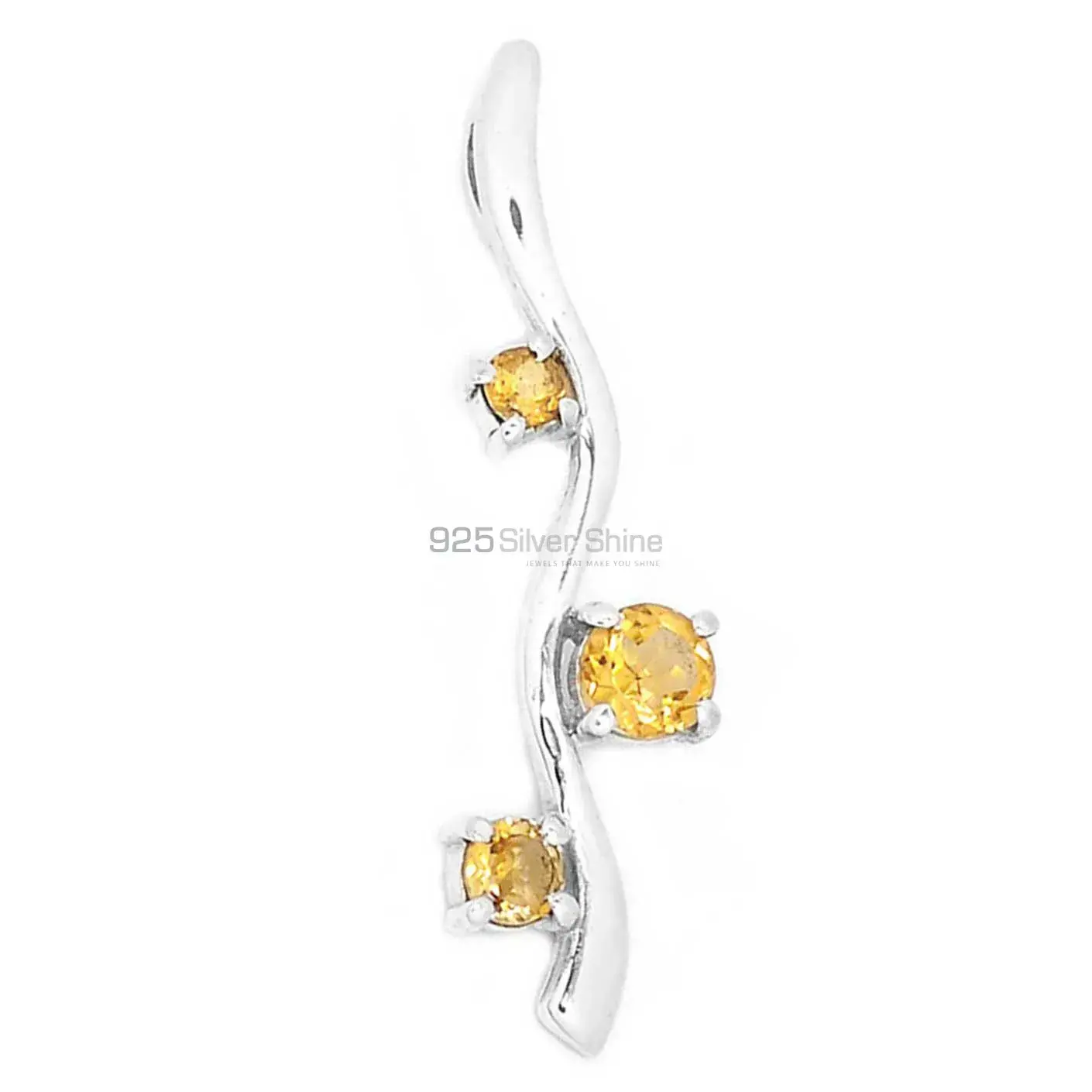 Citrine Gemstone Pendants Suppliers In 925 Fine Silver Jewelry 925SP282-3_1