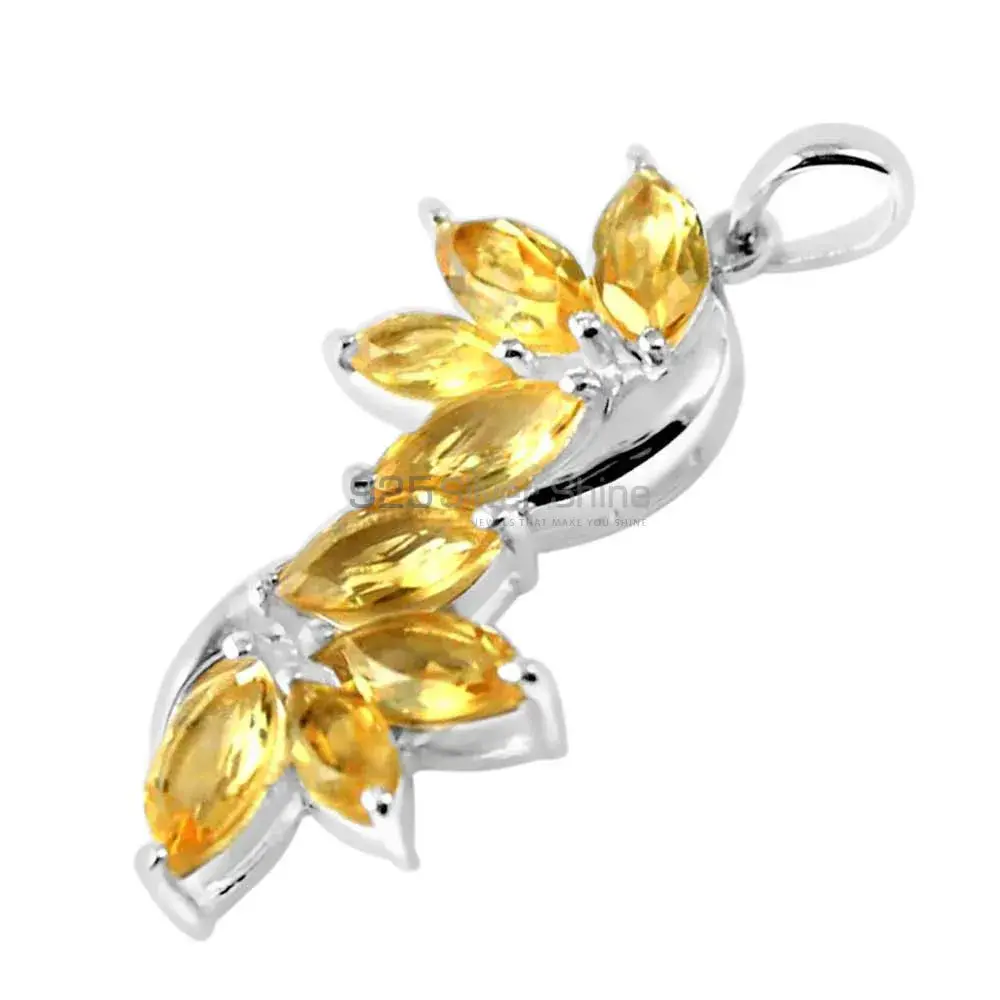 Citrine Gemstone Pendants Wholesaler In Fine Sterling Silver Jewelry 925SP241-3_0