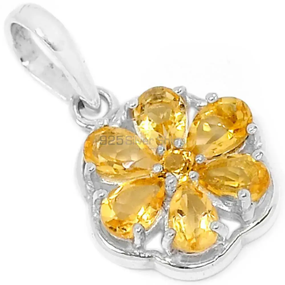 Citrine Gemstone Pendants Wholesaler In Fine Sterling Silver Jewelry 925SP294-3