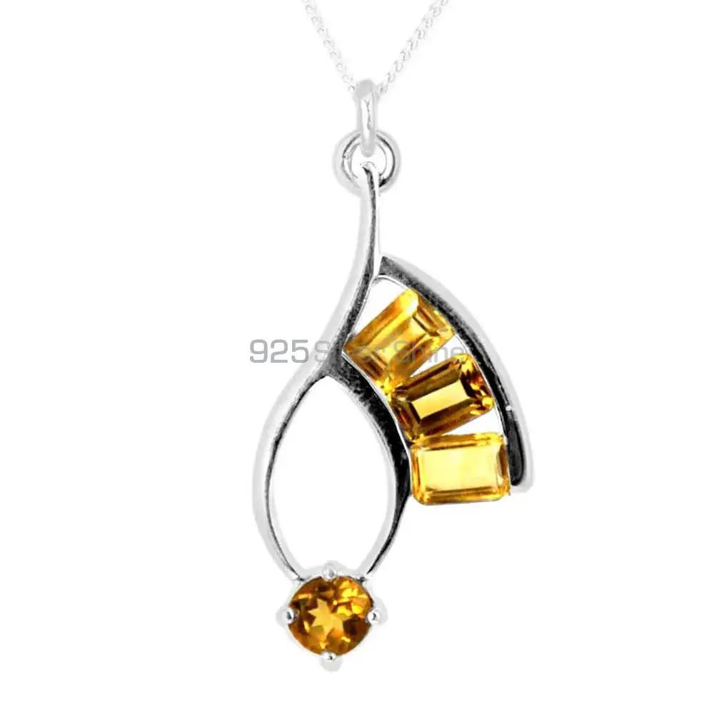 Citrine Gemstone Pendants In Solid Sterling Silver Jewelry 925SP216-5_0