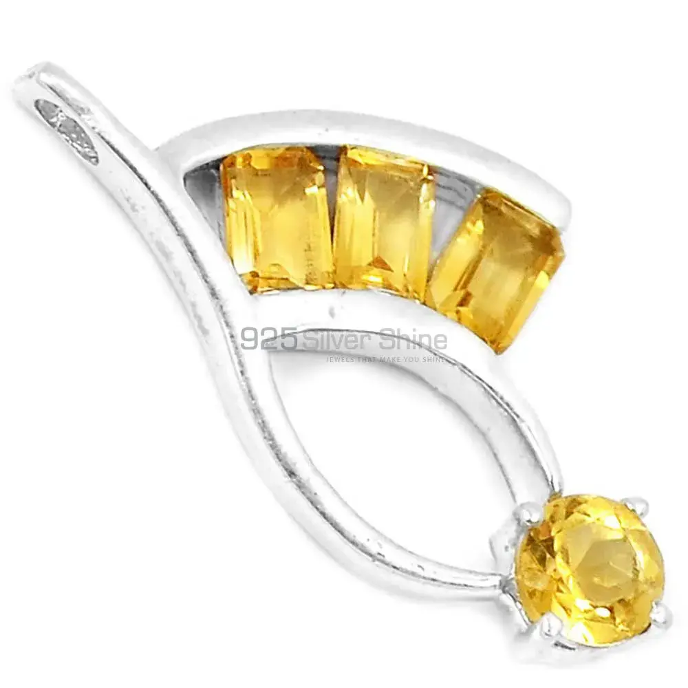 Citrine Gemstone Top Quality Pendants In Solid Sterling Silver Jewelry 925SP216-5_0