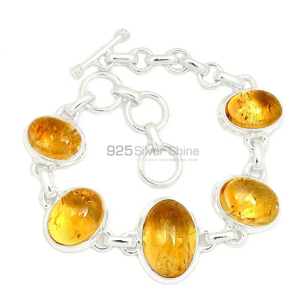 Citrine Gemstone Bracelets In Fine Sterling Silver Jewelry 925SB265