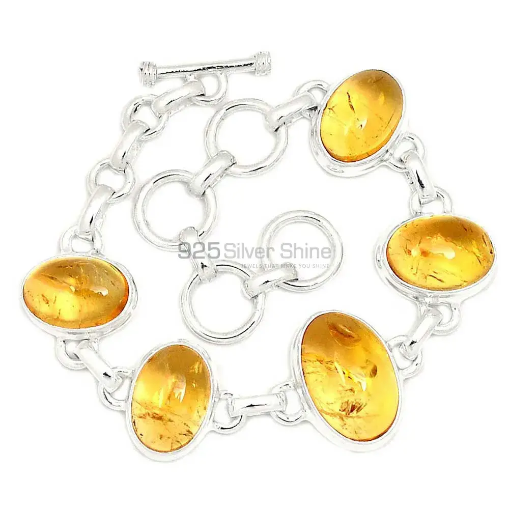 Citrine Gemstone Bracelets In Fine Sterling Silver Jewelry 925SB265_1