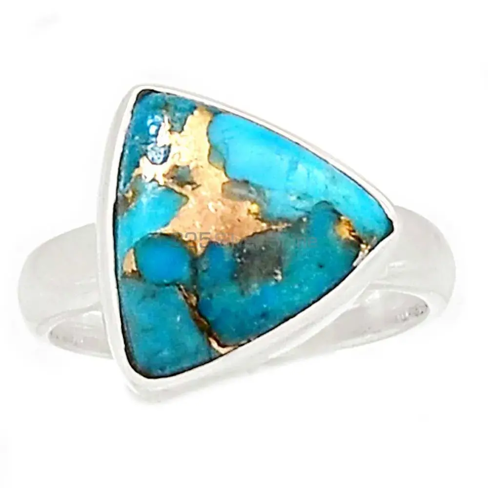 Copper Turquoise Gemstone Handmade Ring In Sterling Silver Jewelry 925SR2299_0