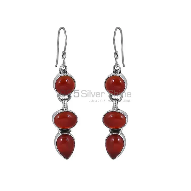 Carnelian Gemstone Dangle Earring In 925 Sterling Silver Jewelry 925SE32_1