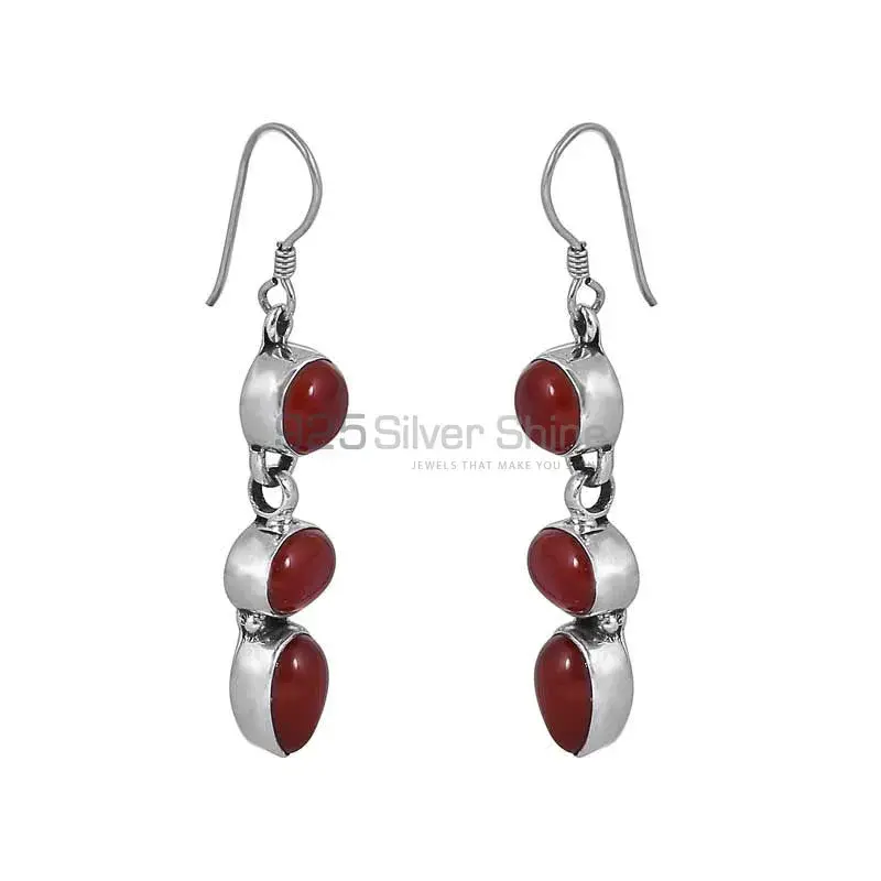 Carnelian Gemstone Dangle Earring In 925 Sterling Silver Jewelry 925SE32_0