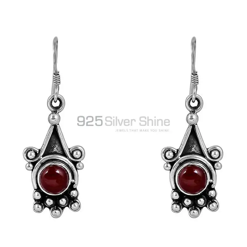 Coral Gemstone Earring In Sterling Silver Jewelry 925SE103