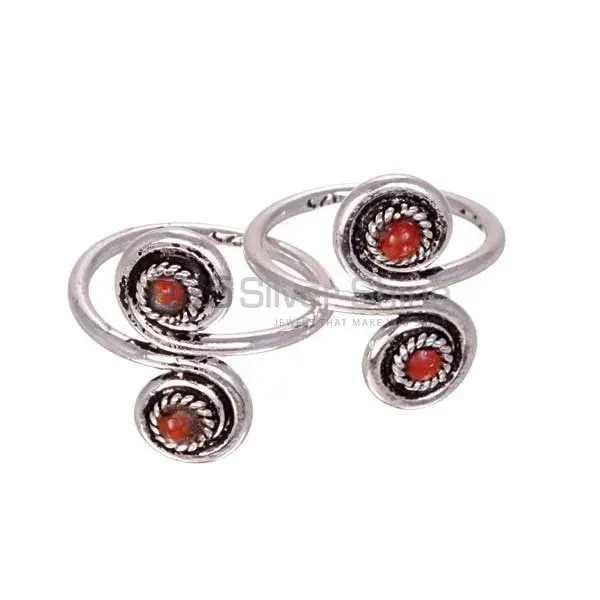 Coral Gemstone Toe Ring in 925 Sterling Silver Jewelry 925STR19