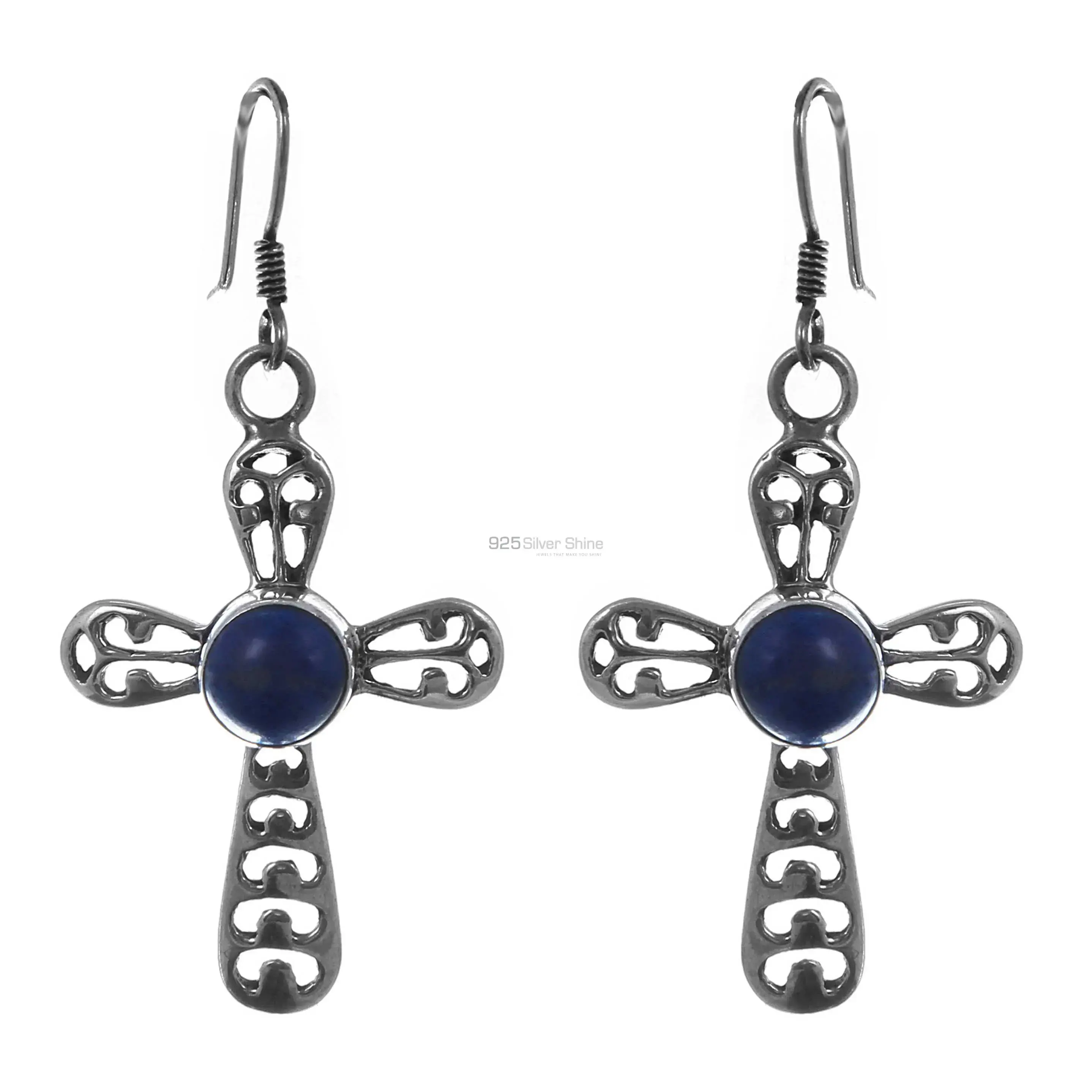 Cross Design Antique look Earring In Sterling Silver Jewelry 925SE167_0