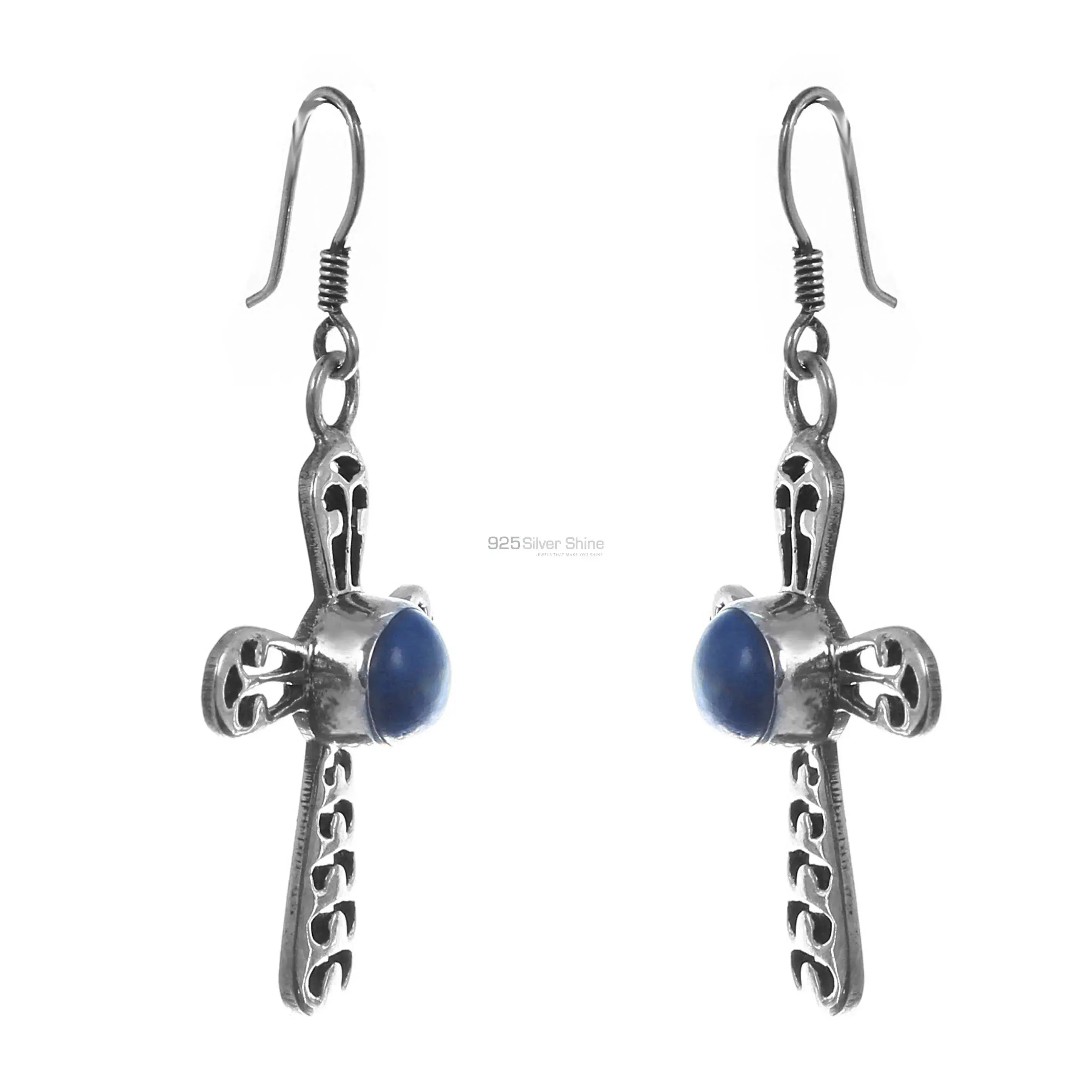 Cross Design Antique look Earring In Sterling Silver Jewelry 925SE167_1
