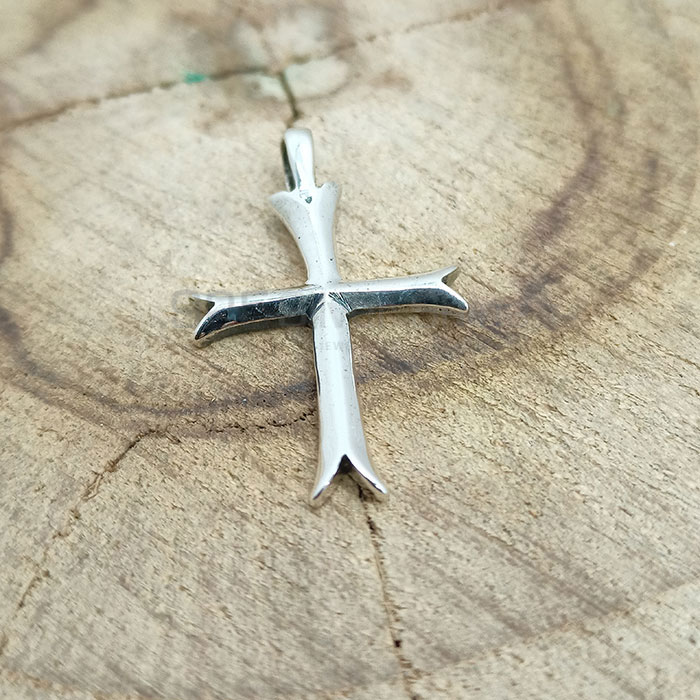 Cross Charm Pendant In Sterling Silver 925NSP06_1