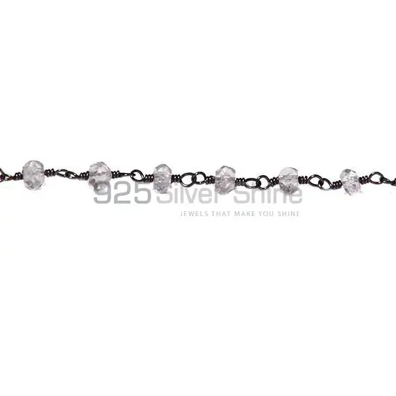 Gunmetal Black Crystal Rosary Chain, 6 mm Silver Wire Wrapped Crystal – A  Girls Gems