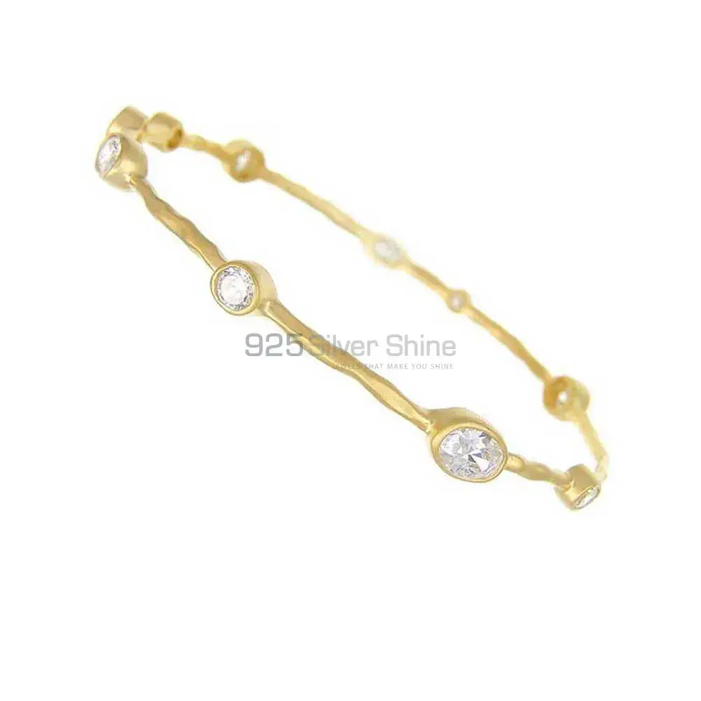 White Topaz Gemstone Bracelet In 925 Sterling Silver Gold Vermeil Jewelry 925SSB9