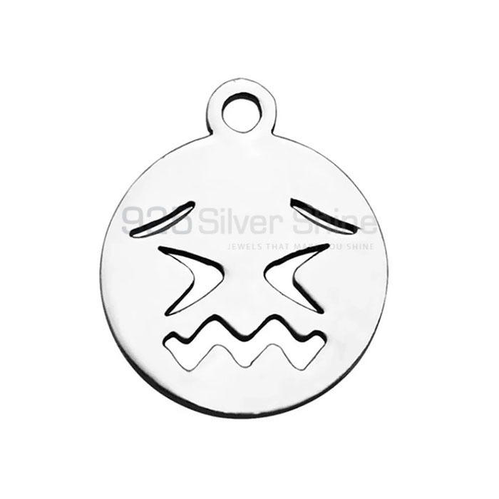 Danger Face Cut Charm Pendant In 925 Sterling Silver SMMP441
