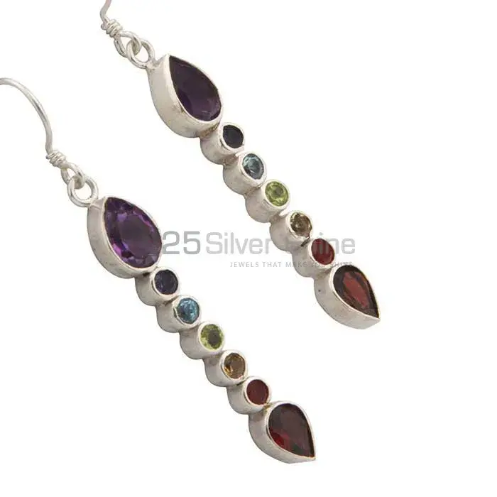 Dangle Chakra Earring With Sterling Silver Jewelry SSCE126_0