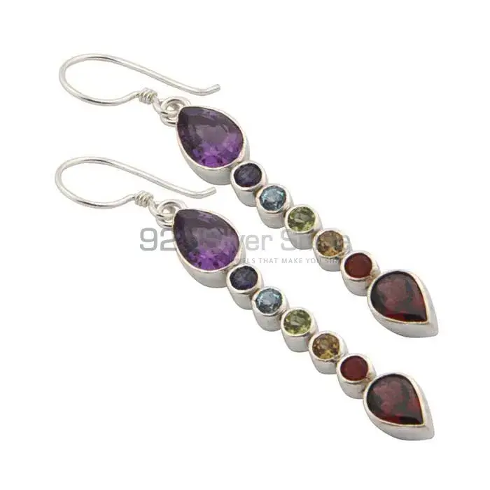 Dangle Chakra Earring With Sterling Silver Jewelry SSCE126_1