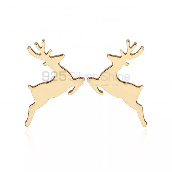 Deer Napkin Earring, Animal Minimalist Earring In 925 Sterling Silver AME49
