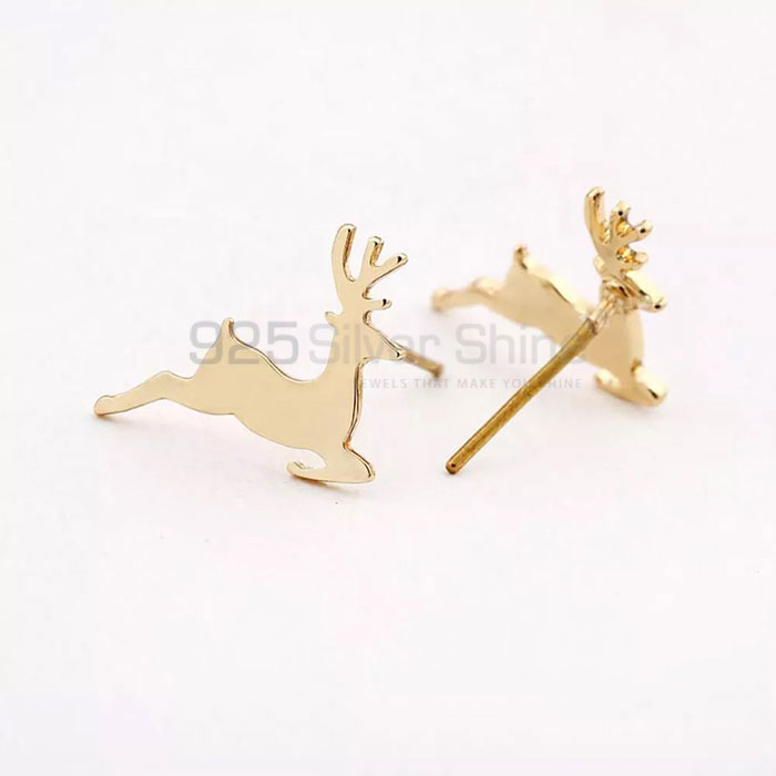 Deer Napkin Earring, Animal Minimalist Earring In 925 Sterling Silver AME49_0