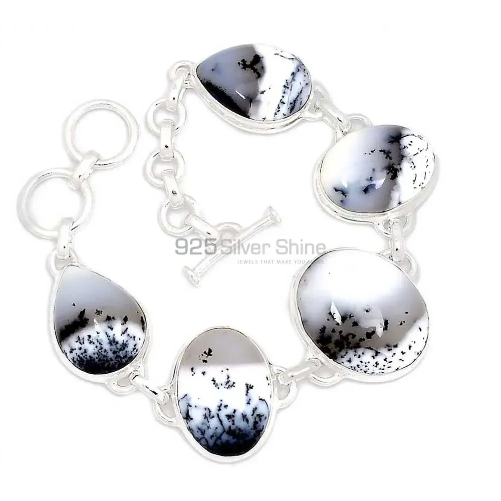 Dendrite Opal Gemstone Handmade Bracelets In 925 Sterling Silver Jewelry 925SB286