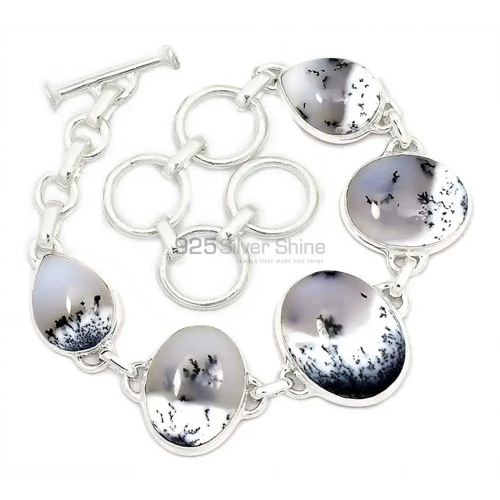 Dendrite Opal Gemstone Handmade Bracelets In 925 Sterling Silver Jewelry 925SB286_0