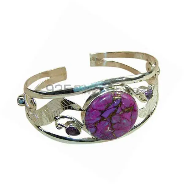 Designer 925 Sterling Silver Cuff Bangles In Multi Gemstone 925SSB132