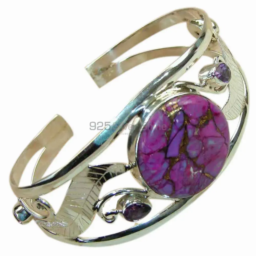 Designer 925 Sterling Silver Cuff Bangles In Multi Gemstone 925SSB132_0