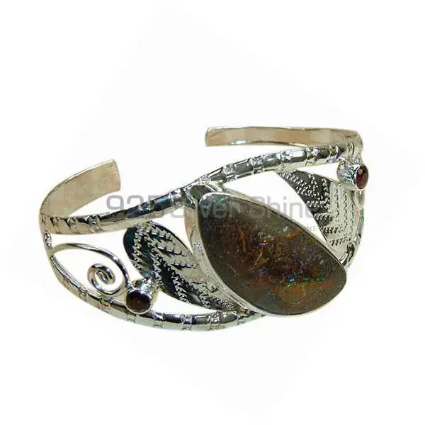 Fine Silver Cuff Bangles In Multi Gemstone 925SSB167_0