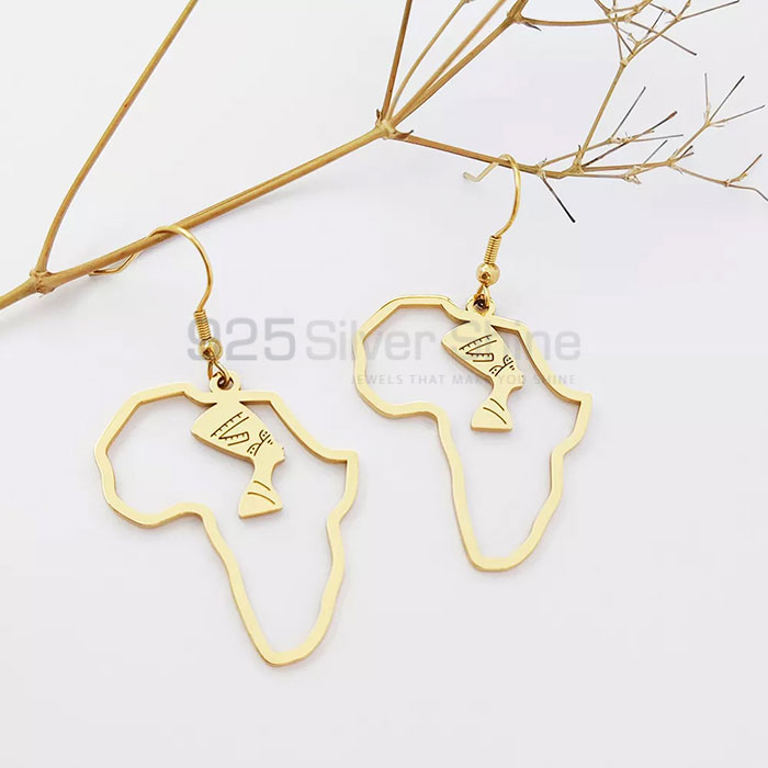 Map Egyptian Queen Nefertiti Dangle Earring In 925 Silver MPME354_0