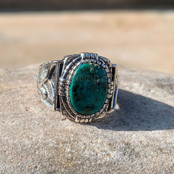 Men’s Turquoise gemstone Silver Rings with eagle design SSR225_0