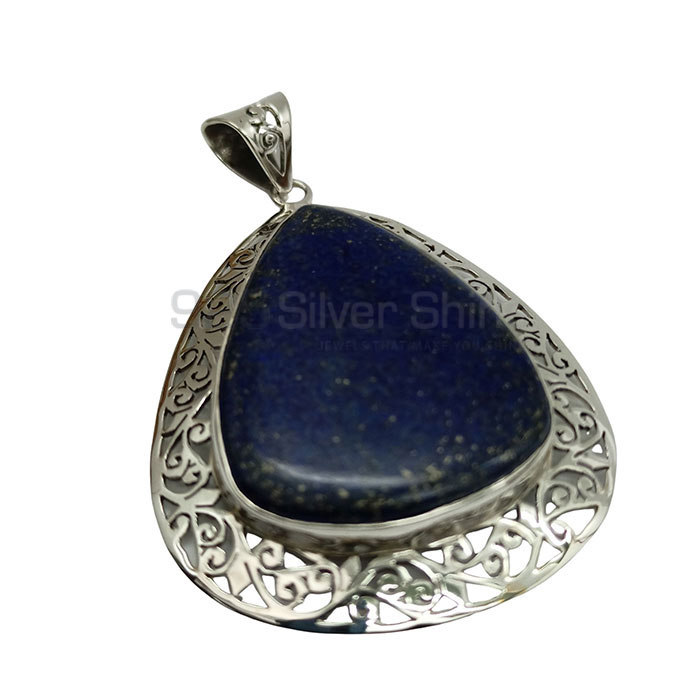 Designer Pear Shape Lapis Lazuli Gemstone Pendant In 925 Silver 925NSP14