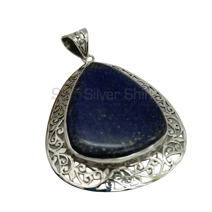 Pear Shape Lapis Lazuli Gemstone Pendant In 925 Silver 925NSP14