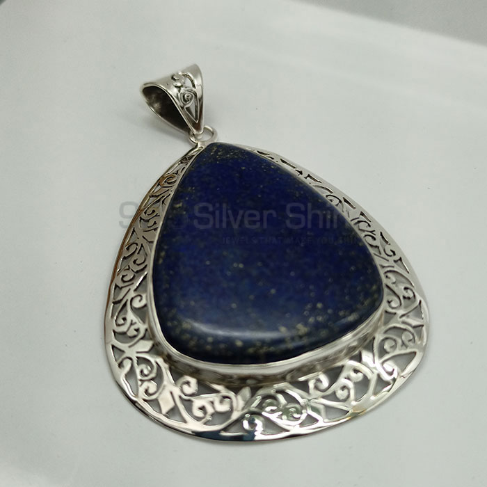 Designer Pear Shape Lapis Lazuli Gemstone Pendant In 925 Silver 925NSP14_2