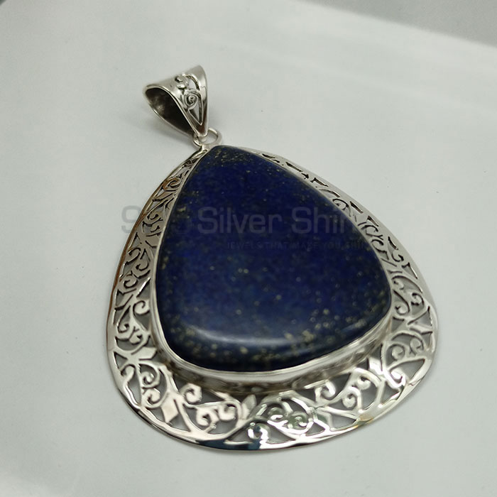 Pear Shape Lapis Lazuli Gemstone Pendant In 925 Silver 925NSP14_2