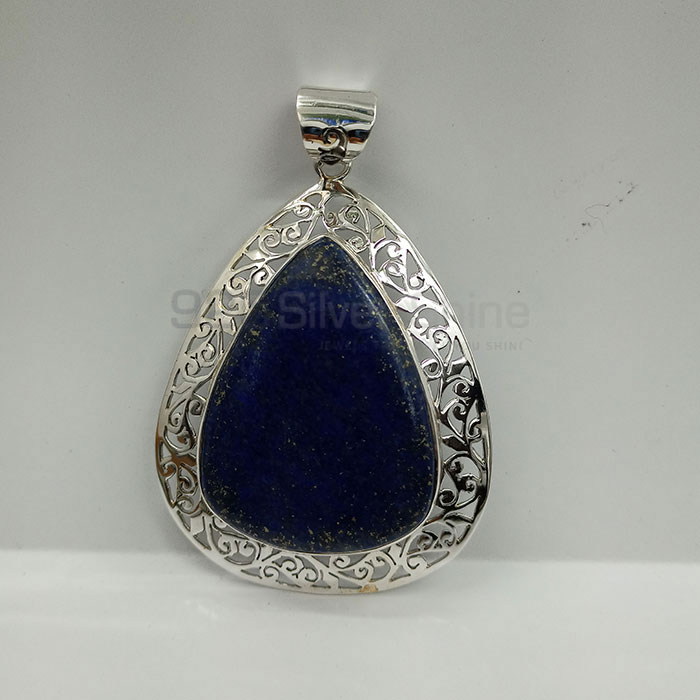 Pear Shape Lapis Lazuli Gemstone Pendant In 925 Silver 925NSP14_3