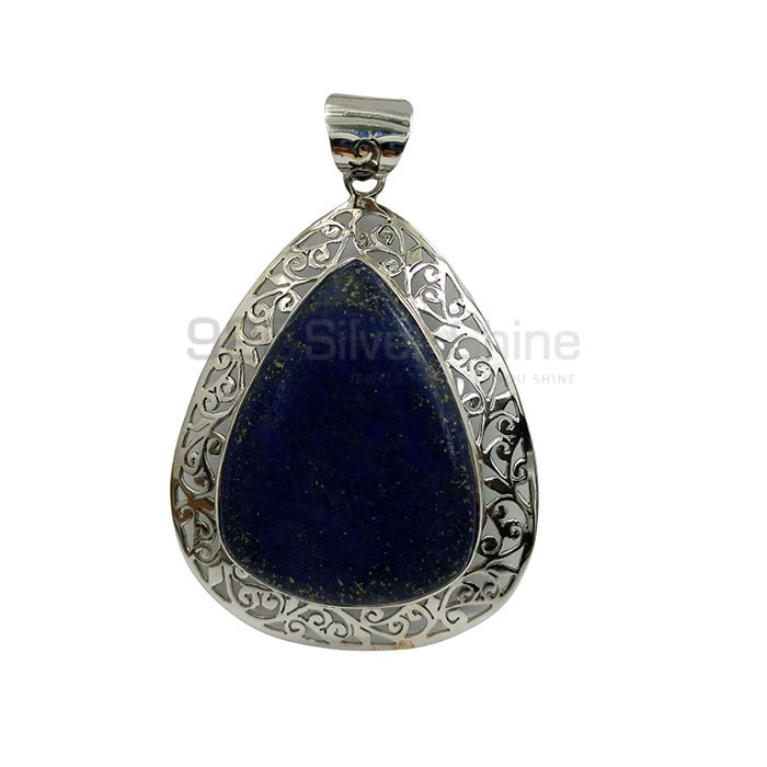 Designer Pear Shape Lapis Lazuli Gemstone Pendant In 925 Silver 925NSP14_7